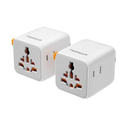 Conversão internacional compatível com todos os produtos convenientes para o exterior 2 plugue de conversão de tomada AC TESSAN com conversão de energia compatível