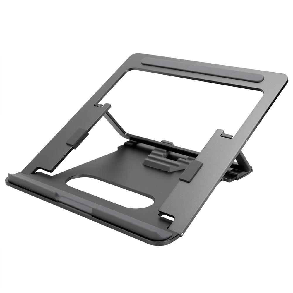 

Портативная подставка для ноутбука из алюминиевого сплава, регулируемая складная подставка, многофункциональная подставка для охлаждения чёрный