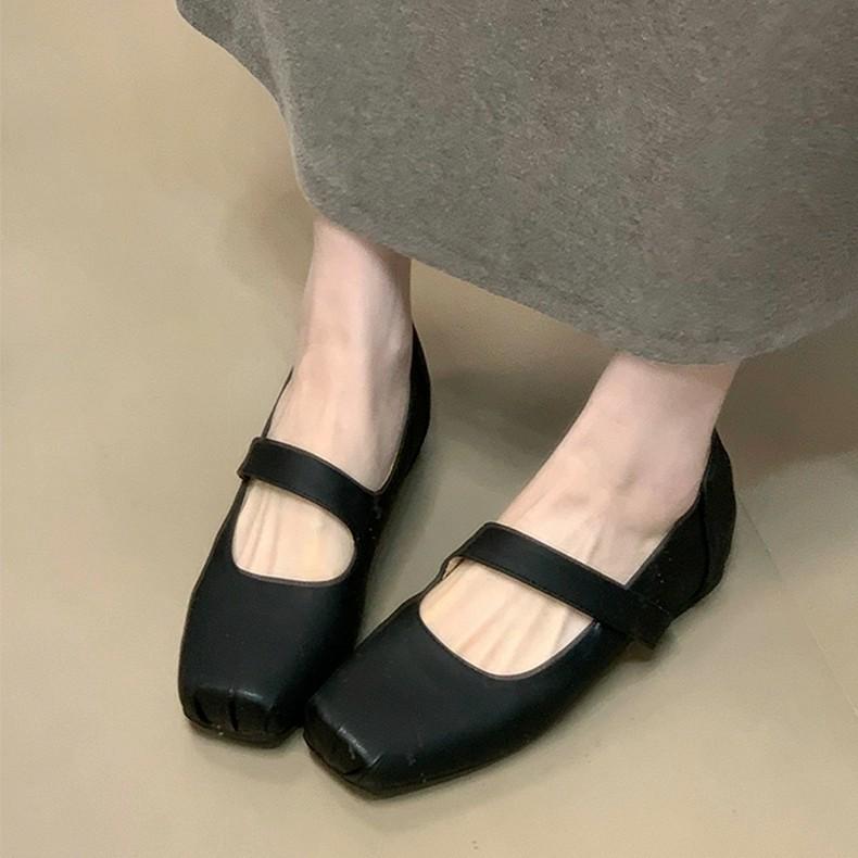 French inner height increase square head Mary Jane shoes women's 2025 new summer and autumn with skirt ballet single shoes evening shoes