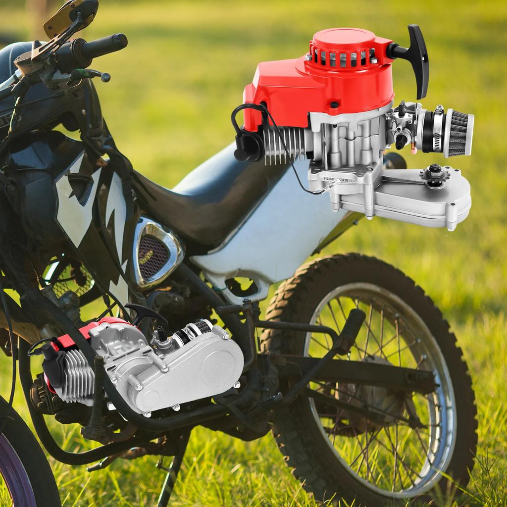 Motore a 2 tempi completo monocilindrico raffreddato ad aria per Pocket Bike, Scooter, ATV con manubrio e cavo 1,9 kW/7000 giri/min 49CC