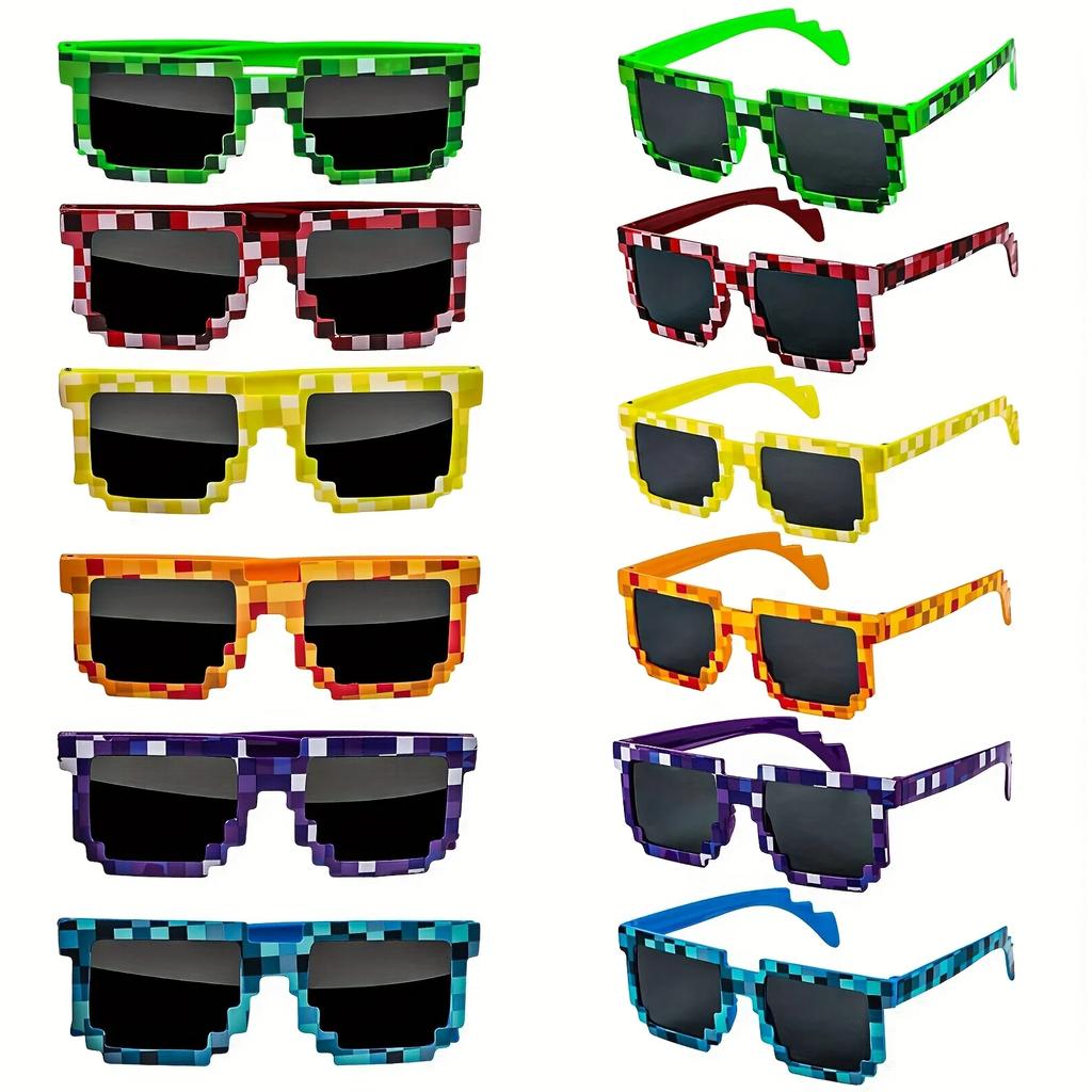 1Pcs Pixel sunglasses Retro Pixel glasses  Adult boys and girls Photo props birthday party supplies