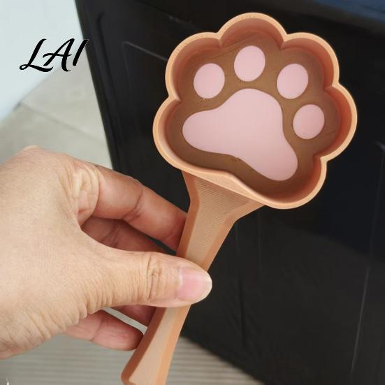 Portable Feeding Utensils 3D Printed Cute Paw Print Pet Food Scoop Measuring Spoon for Cats Precise Portion Control & Dogs Scooper Gift Lovers