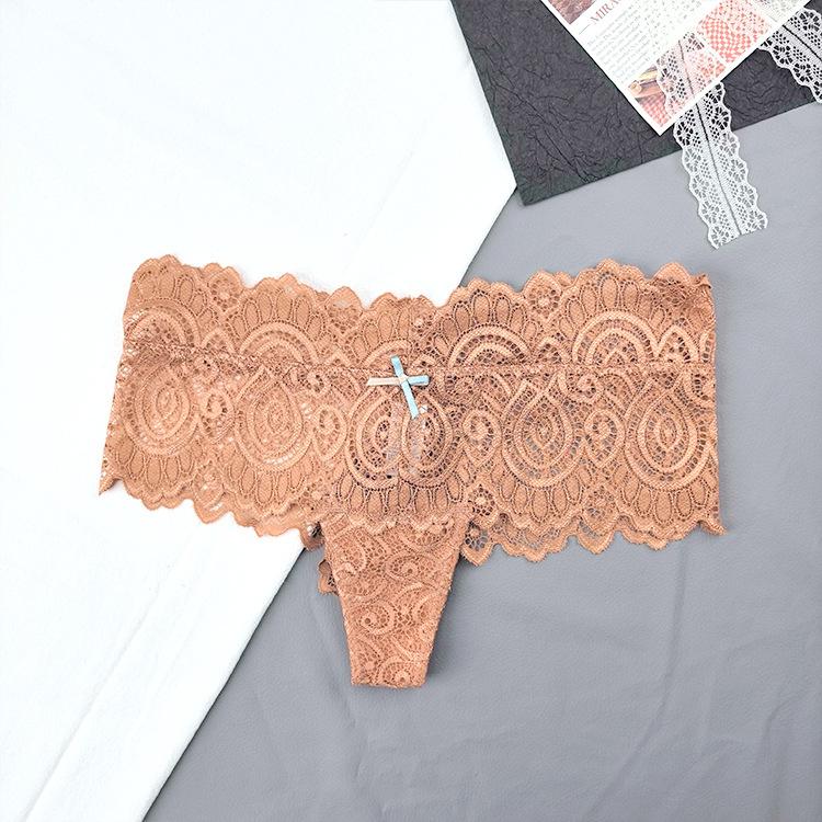 Ladies Summer High - Grade Sexy Lace Lace Mid - Waist Thong Underwear