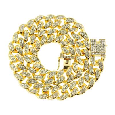 20mm Dicke Panzerkette Halskette für 18K Gold und Kubanisch Stilvoll und Hip Western Stil [Rockyu] Herren, Gold, Silber, Plattiert, Zirkonia, Halskette, Cool, Hop,
