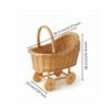 Wicker Stroller Rustic Doll Timeless for Playroom, Nursery