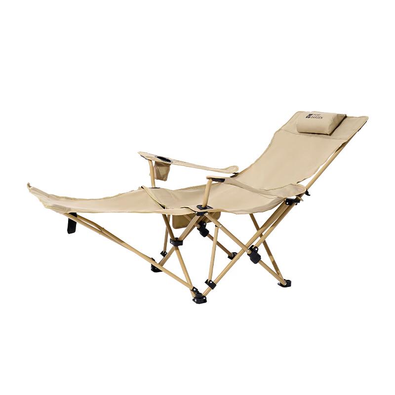 MOBIGARDEN Outdoor Camping Folding Recliner Chair with Pillow