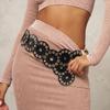 Zinc Zinc Alloy Disc PU Hollow Belt Y2k Concho Waistband Vintage Rivet Wide Belt  Waist Seal