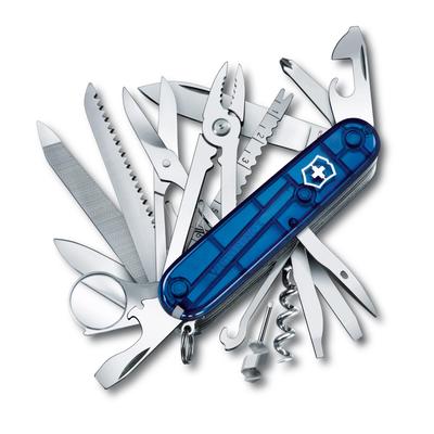 Swiss Champ Translucent Blue Swiss Army Knife Multifunctional Knife Disaster Prevention Goods Outdoor Camping Pliers Scissors with Loupe