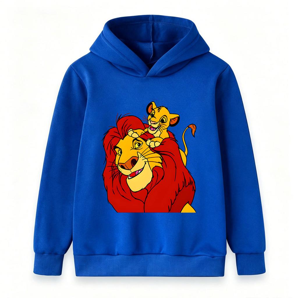 Kids Boys Girls Hooded Sweatshirt, Cute Father Son Lion Print Pullover Hoodie, Casual Long Sleeve Soft Warm Tops for Children Daily Wear