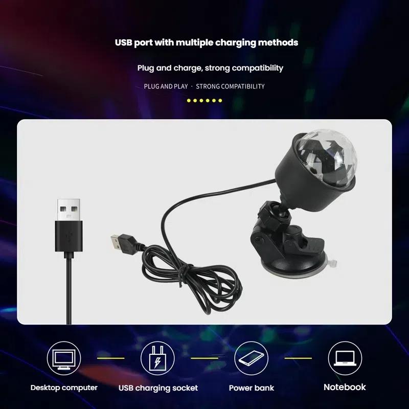 Mini Multicolor USB Projector Light Night Light for Home Bedroom Party Decor Disco Light Kids Room Decoration Christmas Party