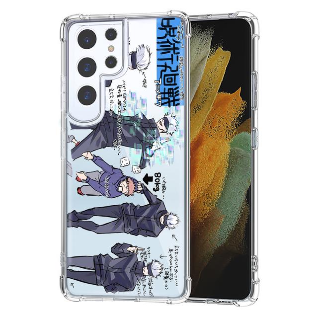 Transparent Phone Case For Samsung S10 S20 Fe S21 S22 S8 S9 Plus S21ultra Shockproof Cover Japan Anime Jujutsu Kaisen Shell Capa
