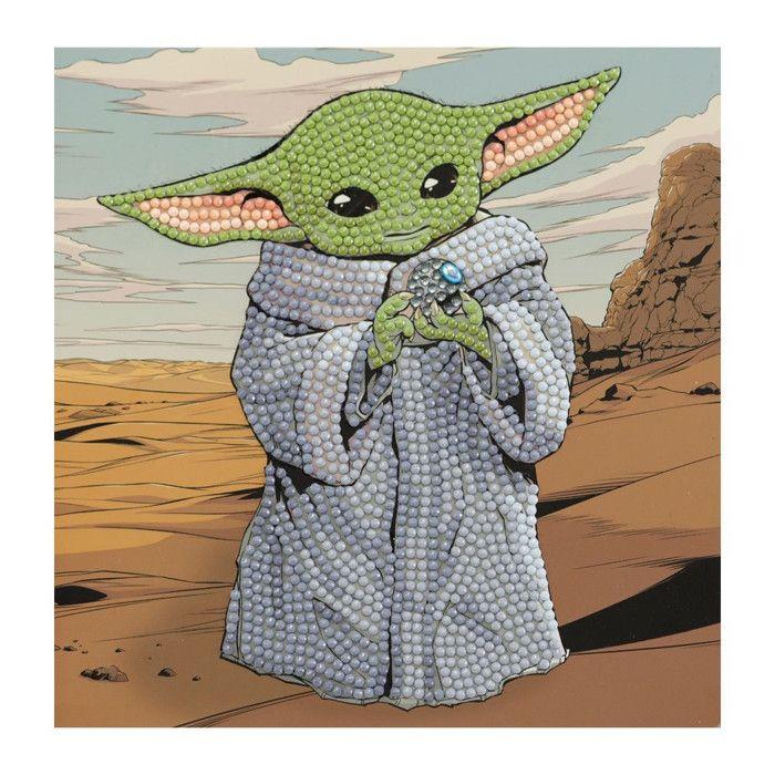 Diamond Painting Kit - Crystal Art - Star Wars Grogu - 18 X 18 Cm - For Children - Mixed