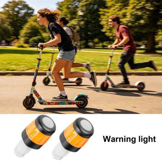 2Pcs End Bike LED Light, Rechargeable Bicycle Handlebar Flash Lamp, Bike Handlebar