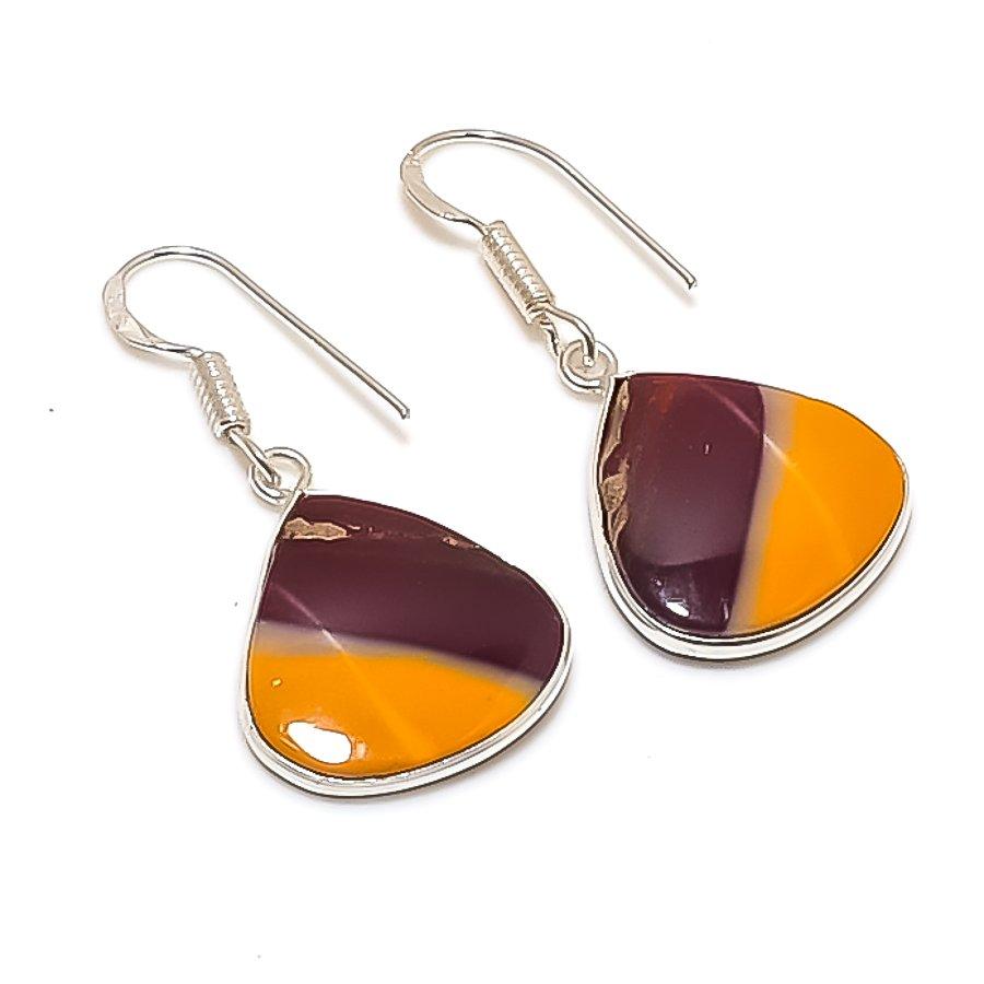 Natural Mookaite Gemstone 925 Sterling Silver Jewelry Earring 1.46  AE-11973