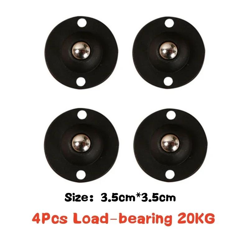 

Новые 4 шт. самоклеящиеся шариковые шкивы с тихим креплением, универсальные, нагрузка на колесо 300 кг, мебельные ролики, колеса из нержавеющей стали, вращение на 360°
