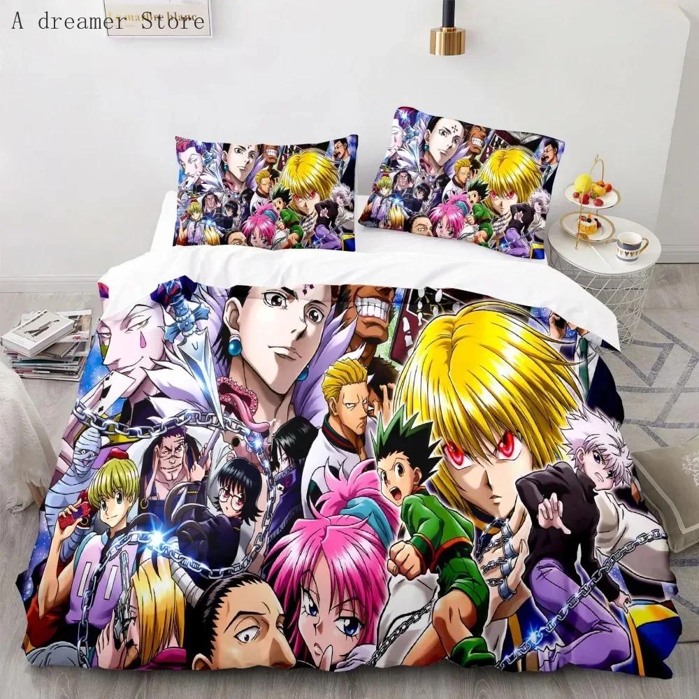 3d Hunter X Hunter Bedding Set Twin Full Queen Size Anime Bed Set Children Kids Duvet Cover Bedroom Home Decor