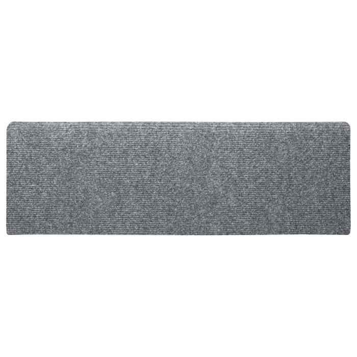 VidaXL Tapis d'escalier autocollants vidaXL, 10 pièces, 65 x 21 x 4 cm, gris clair, bord rectangulaire 149729