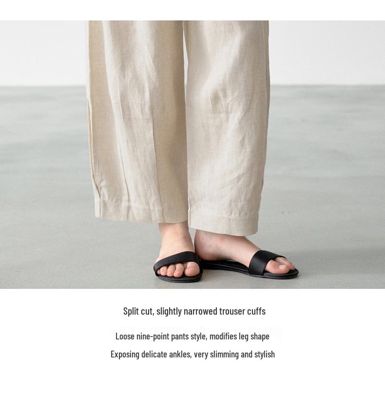 Pantaloni Casual da Donna 100% Lino Puro - Nuova Collezione Primavera/Autunno 2026, Traspiranti, Ampi, Gamba Dritta.