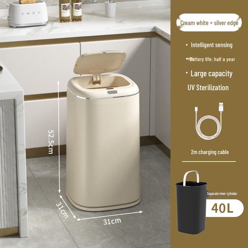 Automatic Smart Induction Trash Can for Home – Large Capacity for Living Room, Kitchen, Bathroom