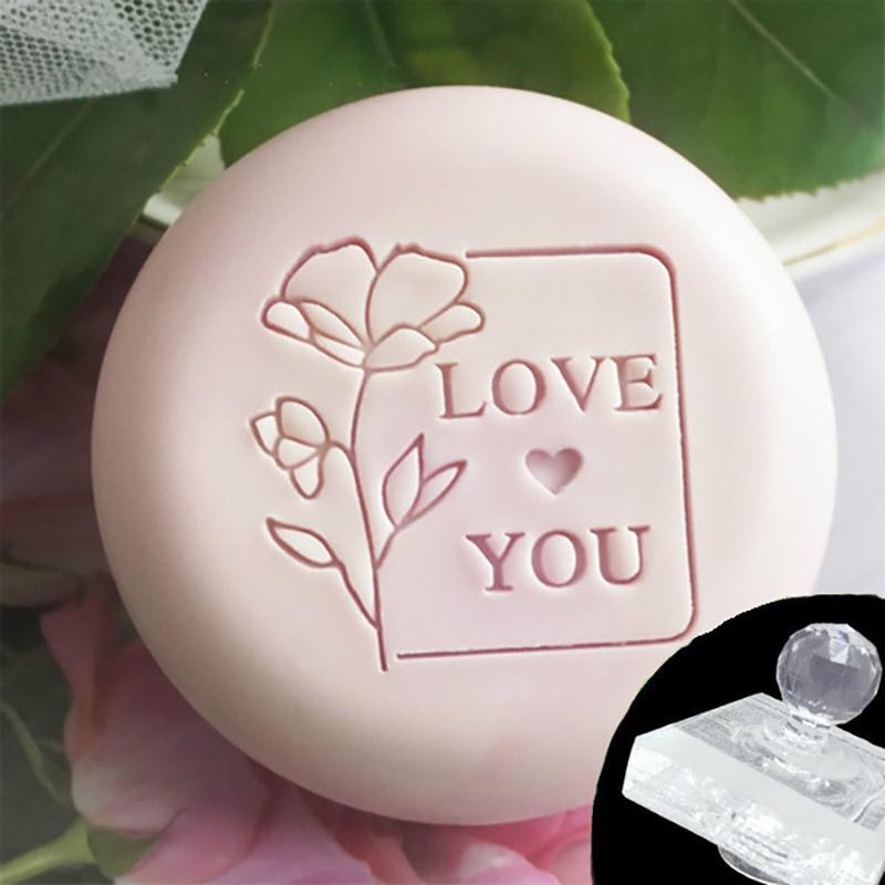 Custom Personalised Love Thank You Soap Stamp Mini Clear Sealing Seal Mold For Diy Handmade Soap Making Supplies Kits Tools