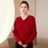 New Women's Plus Size V-neck Cashmere Knit Sweater - Thick, Warm, Loose Fit, Versatile Casual Outerwear.