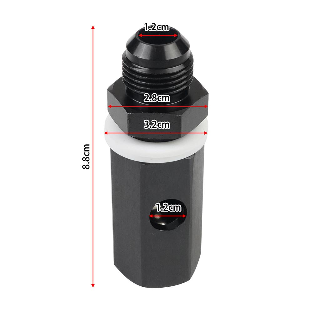 Aluminum AN6 AN8 AN10 Male Fuel Cell Tank Roll Over Exhaust One-way Valve Fuel Vent Valve Joint Black TF-1132