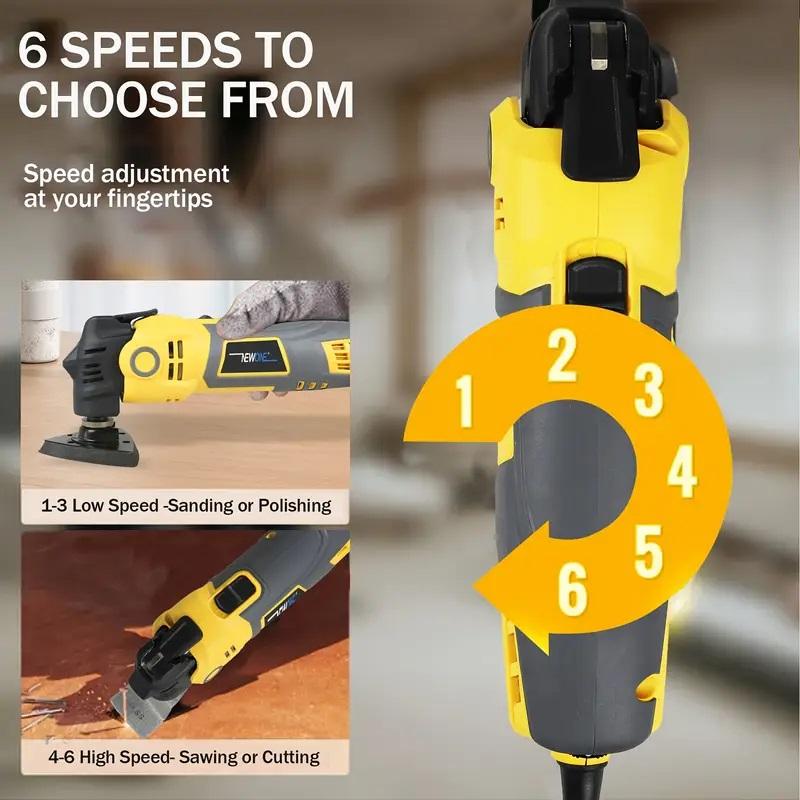300W Anti-vibration Quick Release/Change Oscillating Tool, Electric Trimmer Saw DIY Home Improvement Tool Renovator For Wood/plastic/metal Cutting