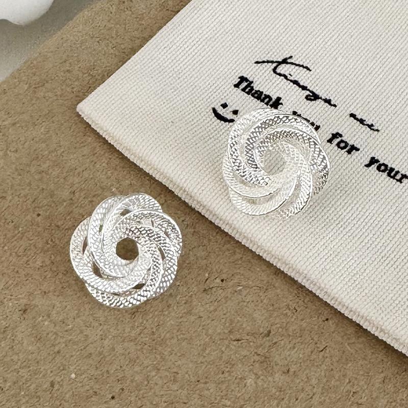 

PONYKISS Тібетське Срібло Позолота 18K Кручені Квіткові Пусети для Жінок Модний Рослинний Модний Мінімалістичний Аксесуар