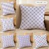 Simple Purple Plaid Cushion Cover Short Plush Double-Sided Print Square Throw Pillow Covers Sofa Home Cushion Decor