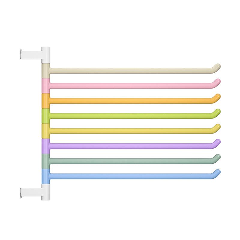 1 Adet Gökkuşağı Dönen Havlu Askısı, Banyo Deliksiz Çoklu Çubuk Banyo Havlusu Saklama Askısı, Duvara Monte Banyo Köşe Havlu