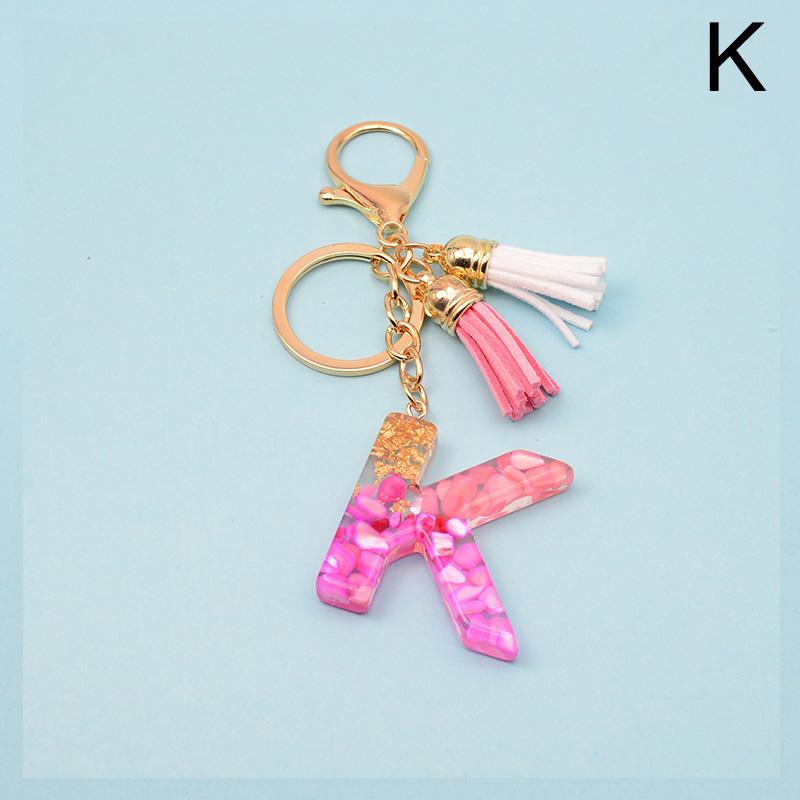 Portachiavi Donna Con Lettera Iniziale - Portachiavi In Resina Beige Con Decorazione Amore - Foto 8