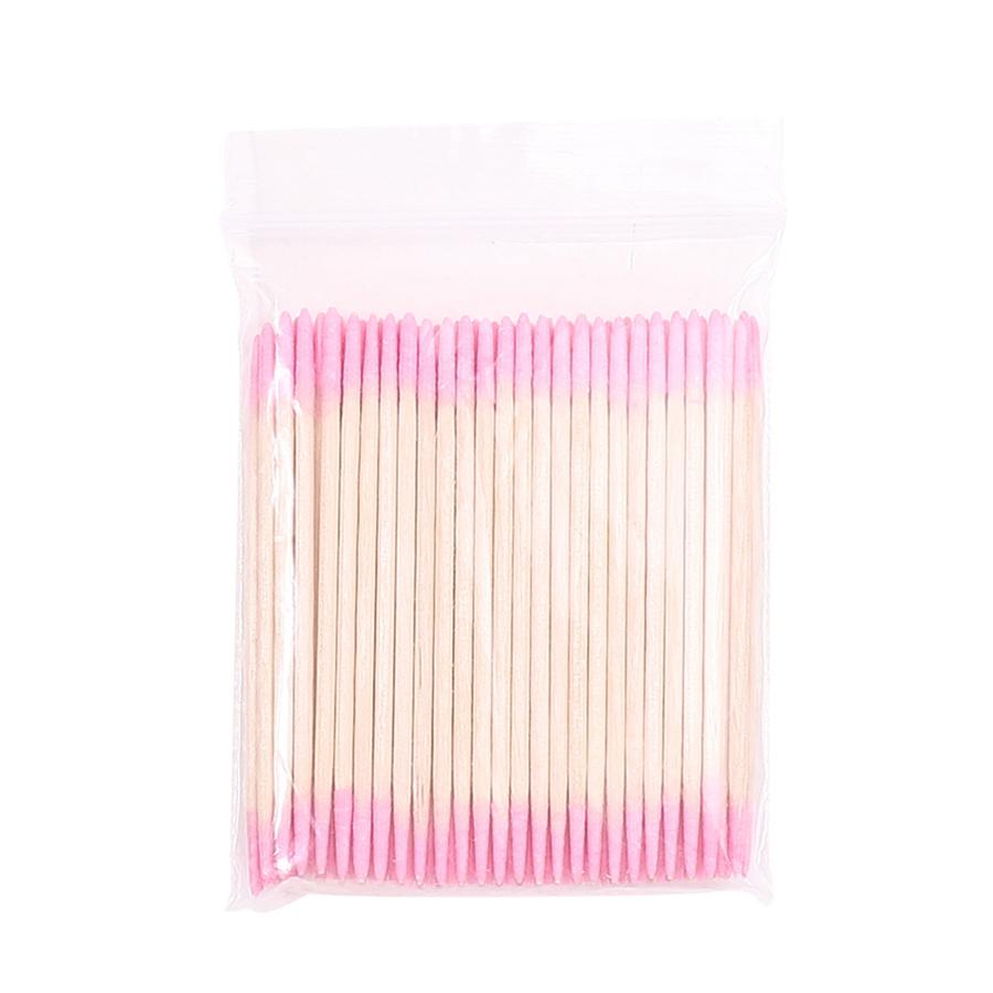 100pcs/bag Double-Ended Cotton Swabs Fine Pointed Tips for Nail Art Makeup Eyeliner Correction - Beauty Tools