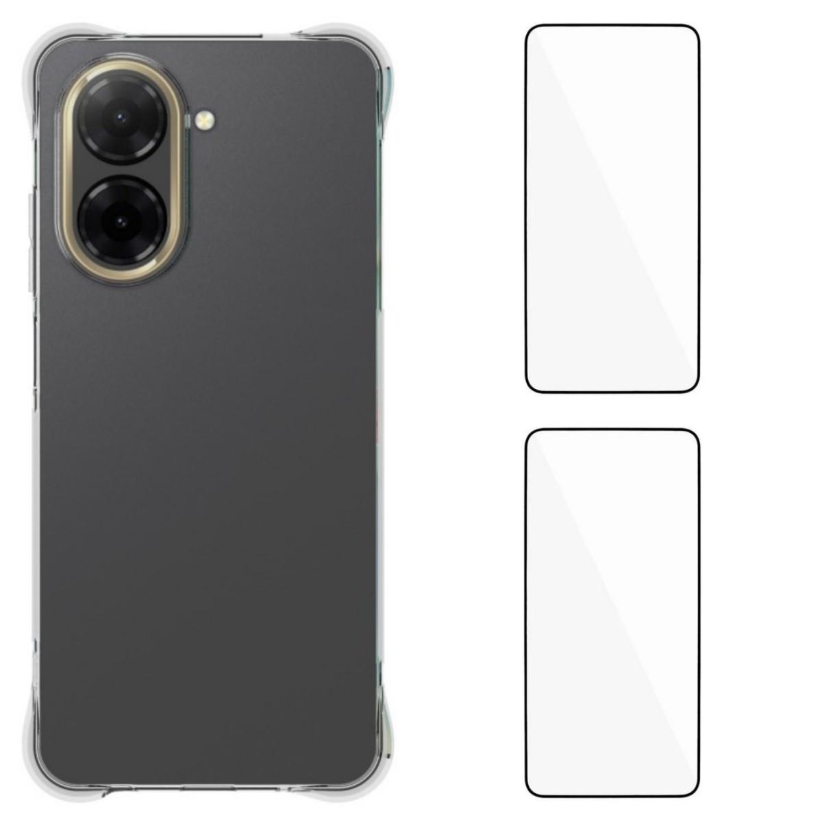 

Для Xiaomi Redmi A5 4G (171.7*77.8*8.3мм) Чохол TPU WANLONFENG WL2 Series 2.0мм Чохол для телефону з 2 шт. Захисних плівок із загартованого скла Transparent