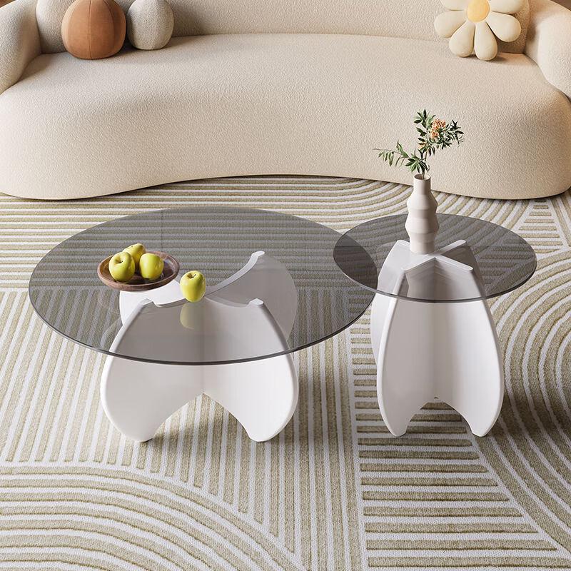 Dunzhu Tempered Glass Coffee Table Set