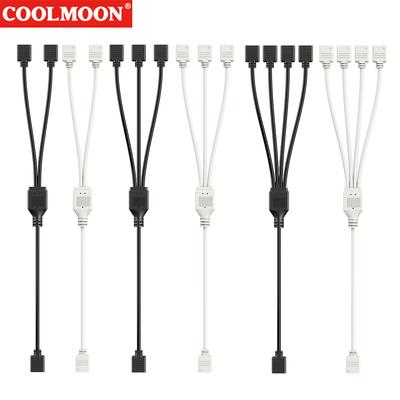 ARGB Splitter 5V 3PIN Connector 1 To 2/3/4 Motherboard Extension Cable Synchronization Tensile Resistant for PC Light Strip Fans