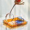 2025 Trend Nordisch Modern Wohnkultur Acryl Serviertablett Klare Quadratische Vase Tablett Schmuck Wasserbecher Schlüsselaufbewahrung Dekoration