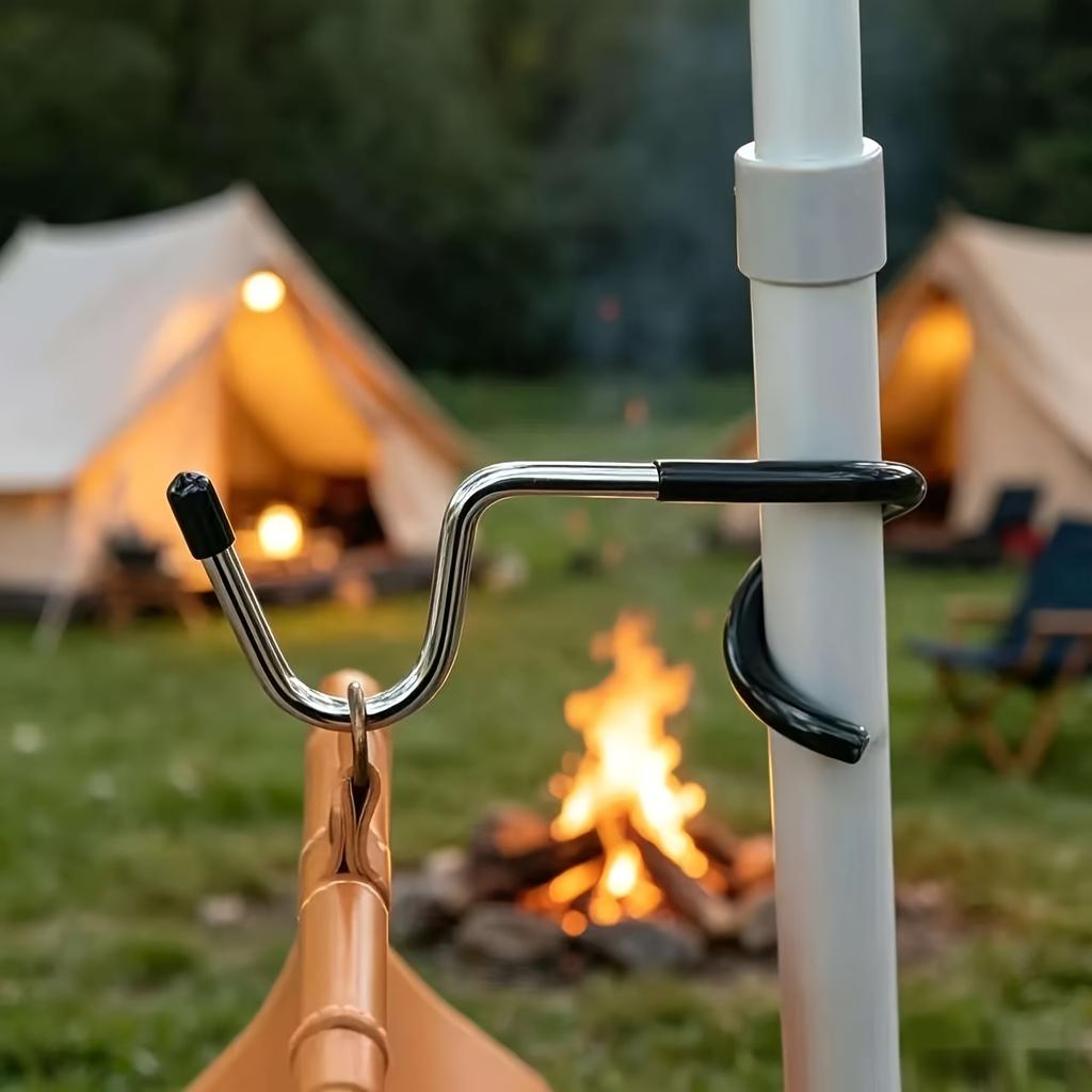 4/8pc Outdoor Camping Pig-Tail Hook Stainless Steel Light Hooks Multifunctional Portable Tent Pole Lantern Hanger For Yard Garde