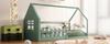 Lit plat 90*200cm, Lit d'enfant, Forme de maison, Vert