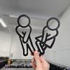2D Flat WC Door Signs Funny Restroom Indicator Modern Toilet Signage  Shopping Mall