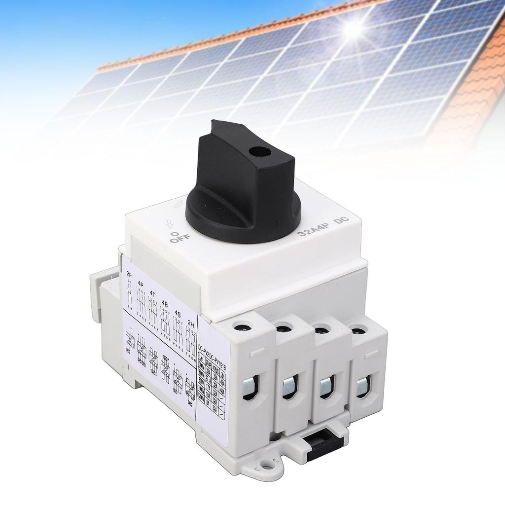 Photovoltaic Isolator Solar 4 Poles PV Disconnect Miniature Circuit Breaker 32A 1000V