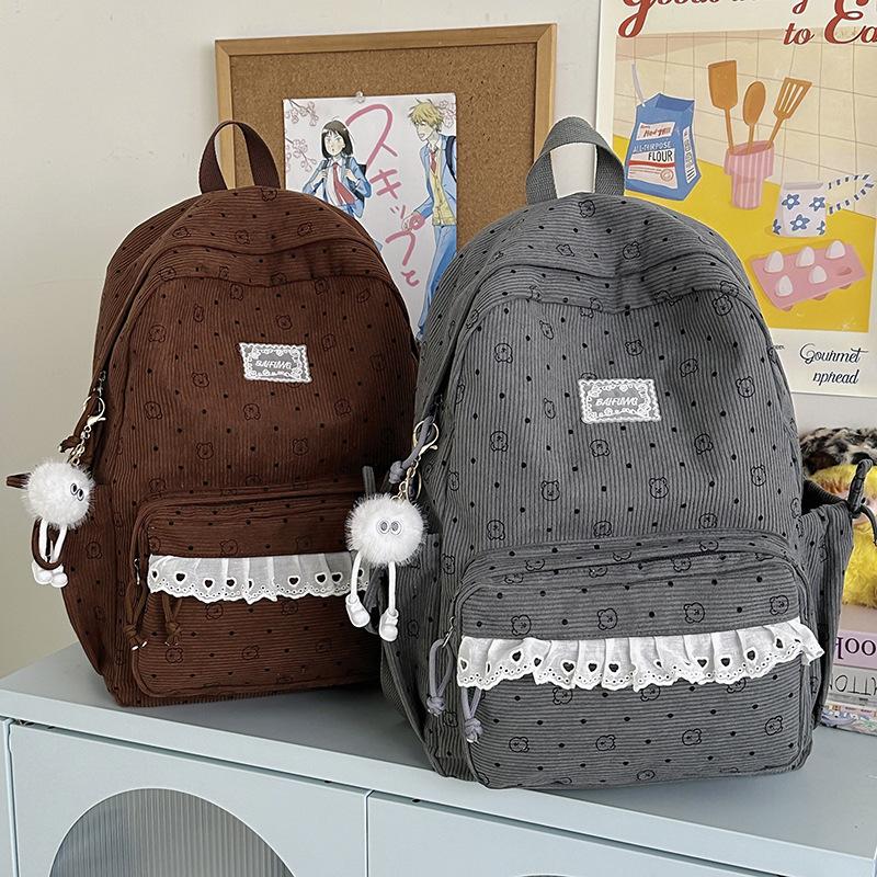Schoolbag Korean version large-capacity backpack new fresh and sweet girl schoolbag female ins Japanese college style niche backpack