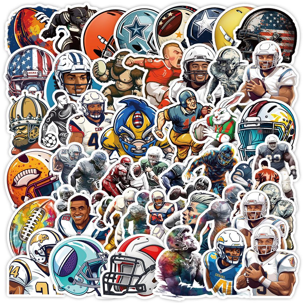 50 Rugby Sports Graffiti Stickers DIY Rugby Stickers Water Cup Hand Account Waterproof Decorative Stickers