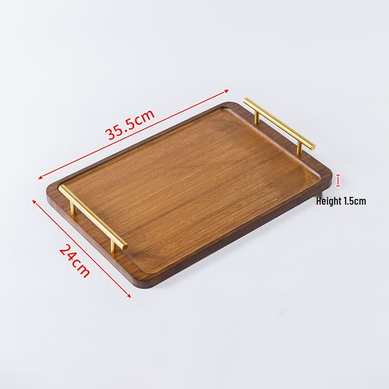 Rectangular Bamboo Tea Tray with Handle