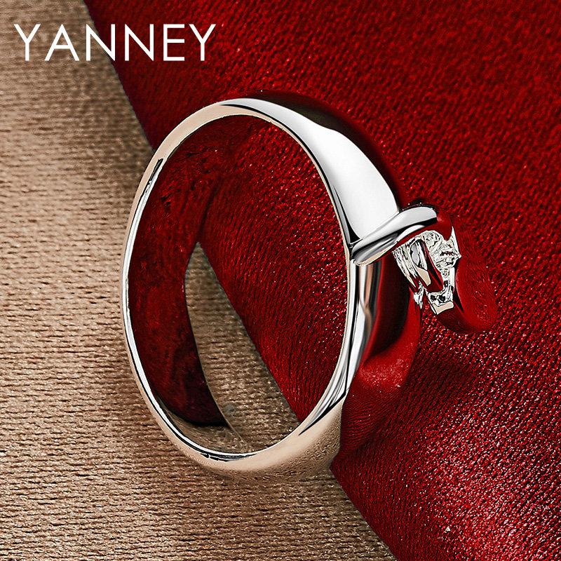 New 925 Silver Simple Exquisite Heart Pendant Ring Jewelry Women Gift Accessories Party Fashion