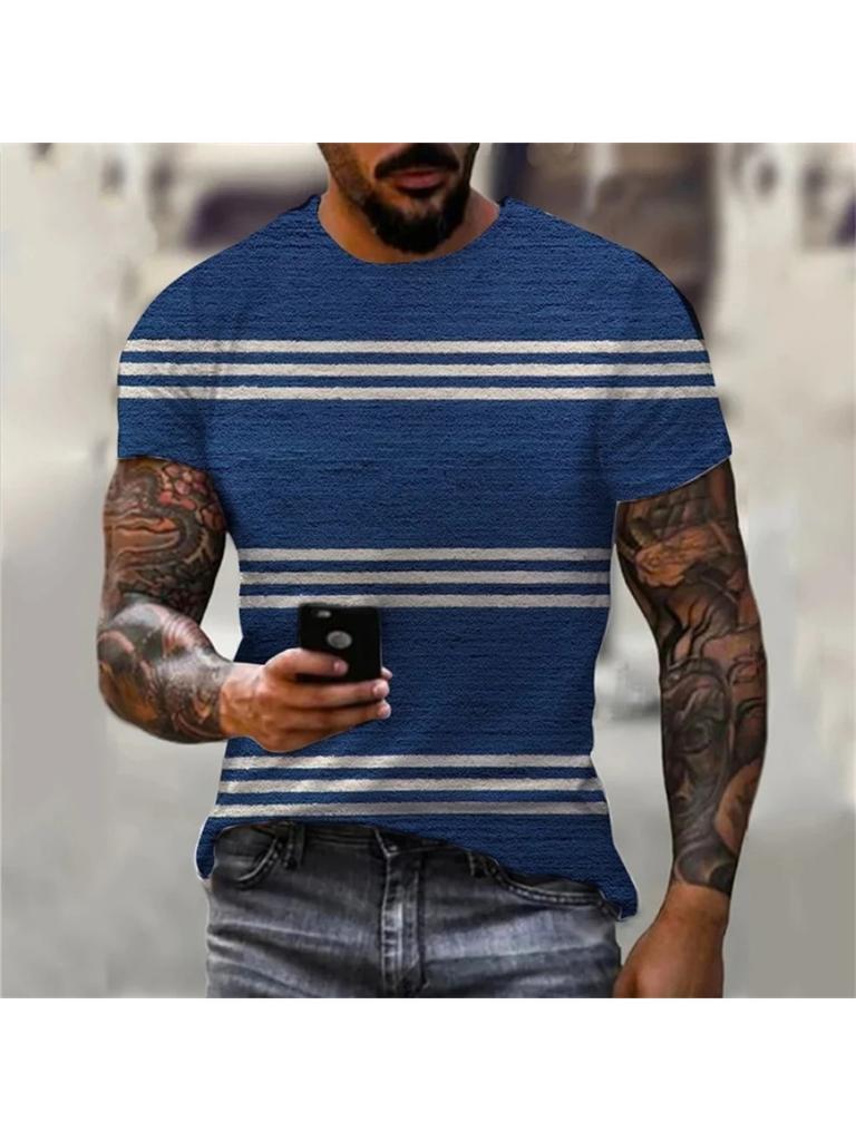 3D Printed Street Hip Hop Men Women Stripe Print T-Shirt Daily Casual Oversized Sportswear Gym Tops Ropa Hombre Summer Short Sleeve Tees