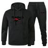 Fashion Printed Sweatshirt Pants Set Men Casual Sports Two-piece Head Thickened