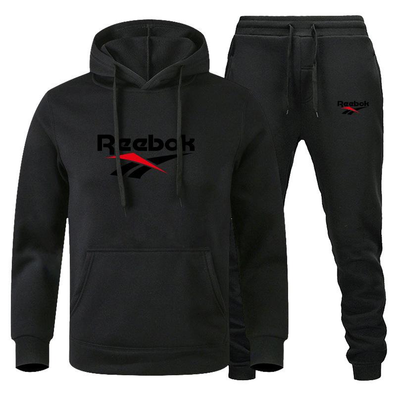 Fashion Printed Sweatshirt Pants Set Men Casual Sports Two-piece Head Thickened