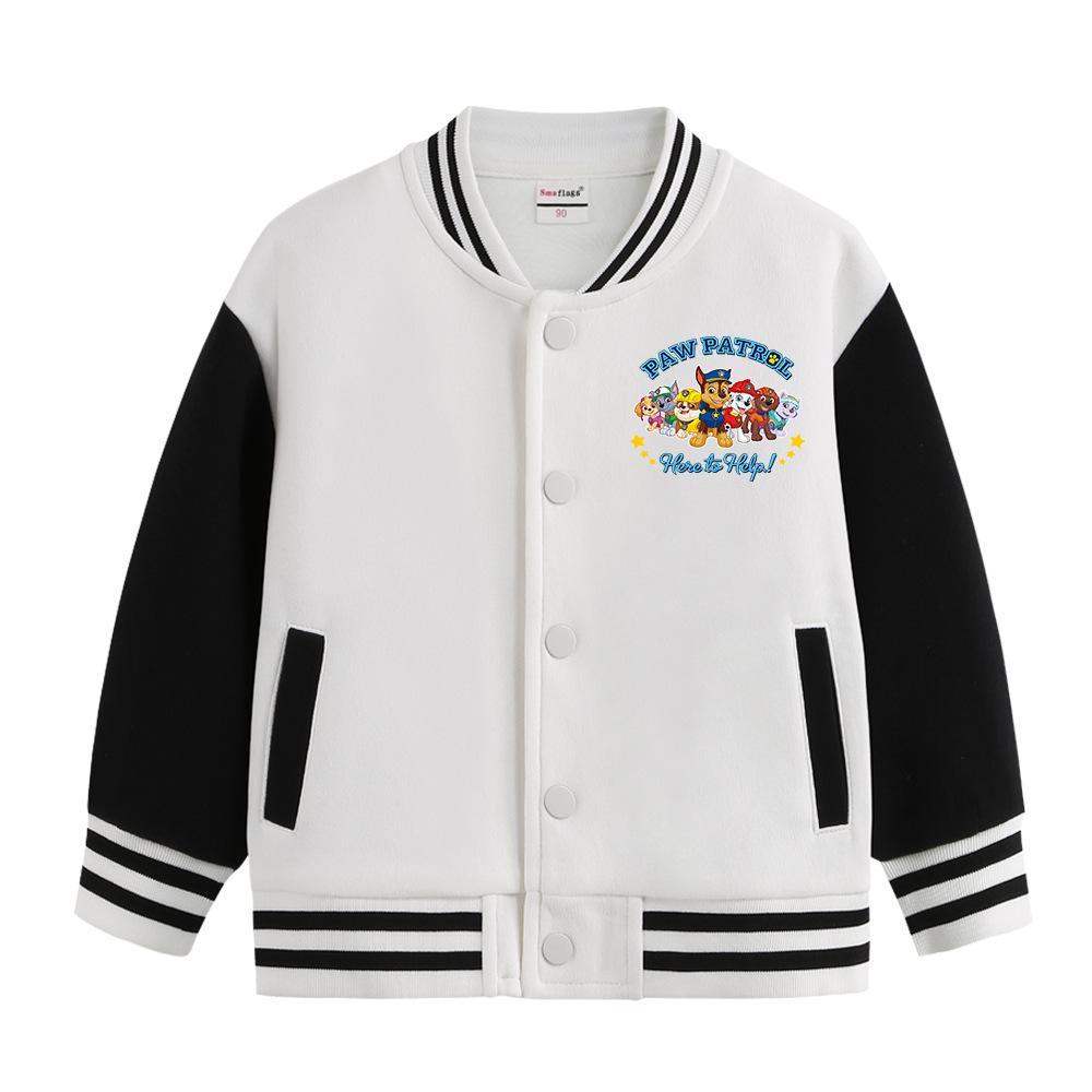 Paw Patrol Kids' Spring & Autumn Jackets: 2024 Thickened Baseball & Fleece Cardigan for Boys and Girls