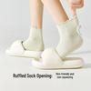 10A Antibacterial & Deodorant Women's Summer Thin Cotton Socks with Lace Ruffle - Solid Color, Breathable, Short Length