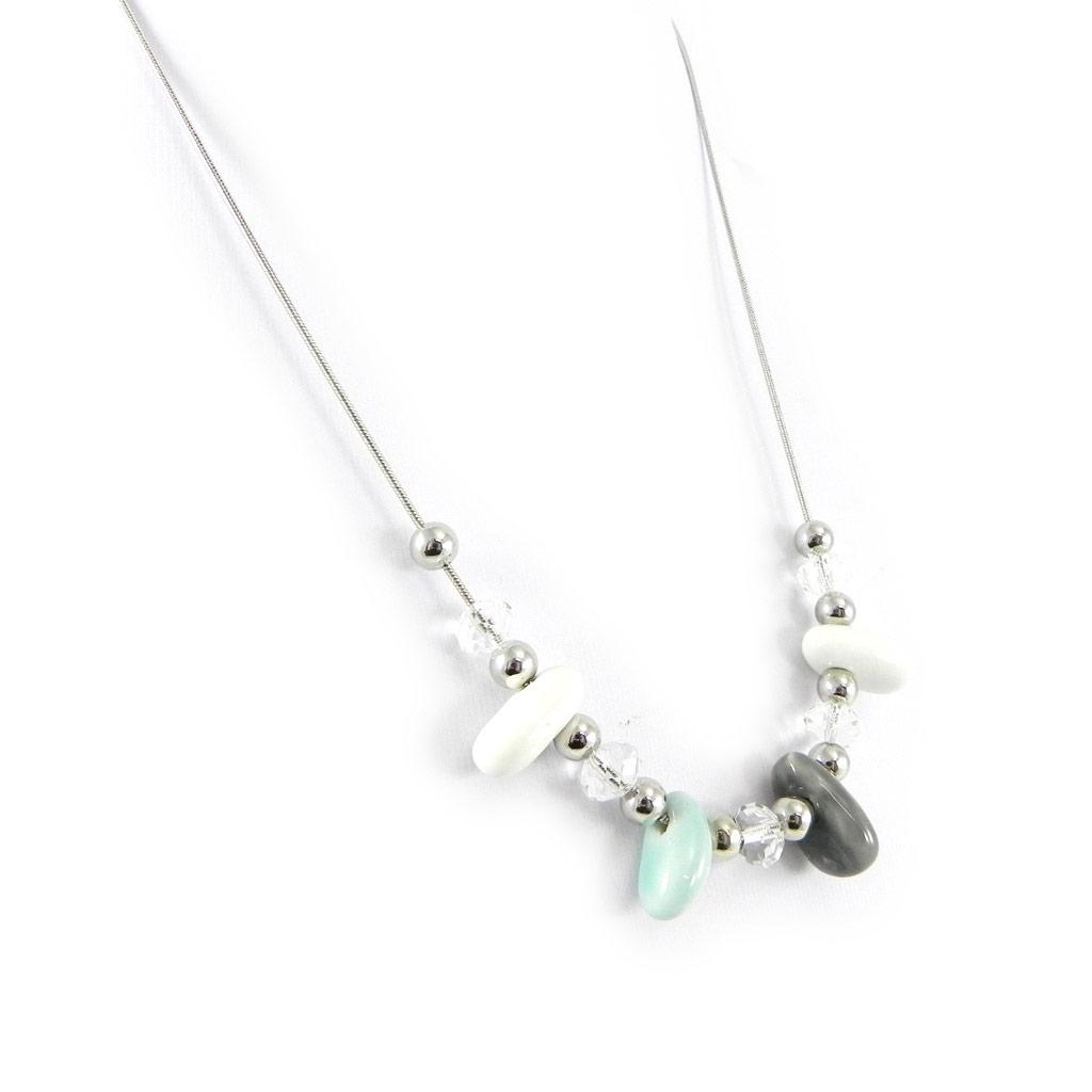Les Trésors De Lily [H3029] - Collier 'Minéralia' vert gris